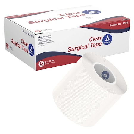 Dynarex Surgical Tape, Transparent, 2"x10 Yards, 72PK 3573