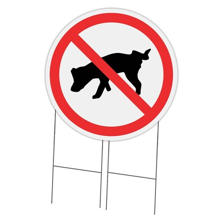 Signmission Corrugated Plastic Sign With Stakes 36in Circular-No Dog Pee C-36-CIR-WS-No dog pee