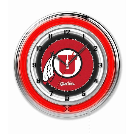 Holland Bar Stool Co University of Utah Double Neon 19" Clock Clk19UtahUn
