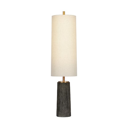 Troy Lighting Thane 3 Light Floor Lamp, Patina Brass and Ceramic Meditation Grey, 14 In x 56.25 In PFL1156-PBR/CDG