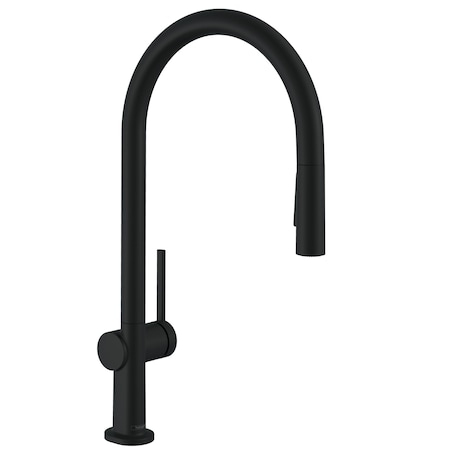 Hansgrohe Talis N HighArc Kitchen Faucet, O-Style 2-Spray Pull-Down, 1.5 GPM in Matte Black 72857671