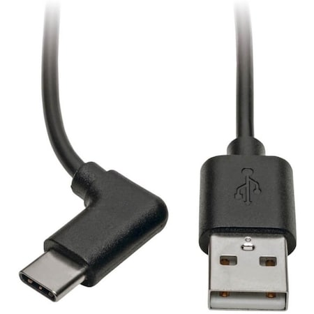 Eaton EATON USB-A To USB-C Cable, Right-angle Usb-c, USB 2.0, M/m, 3 Ft. 0.91 M U038-003-CRA