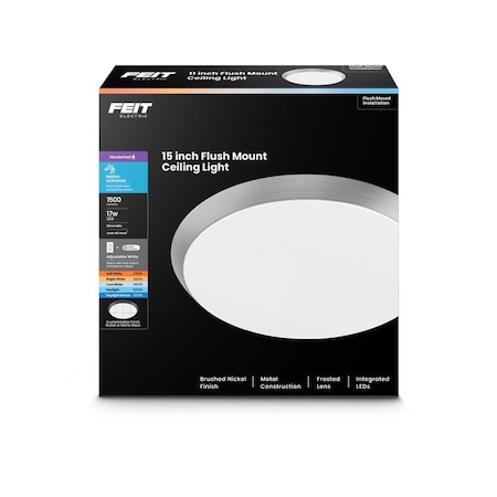 Feit Electric Black Ceiling Fixture  6W 15in FM15LP6WY/MMBK