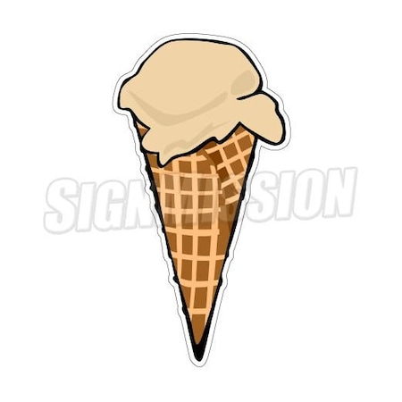 Signmission Ice Cream Waffle Cone, 12 Inch, Vinyl D-Ice Cream Waffle Cone