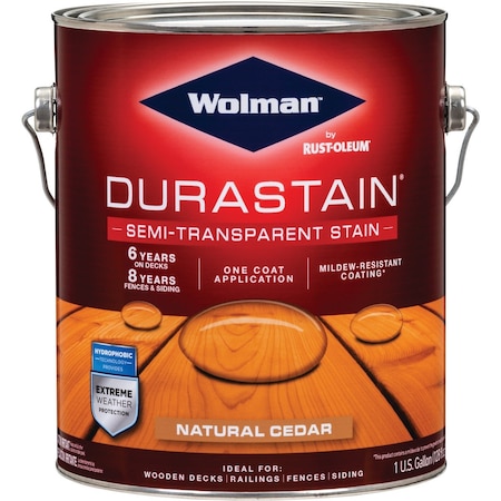 Wolman DuraStain One Coat Semi-Transparent Wood Exterior Stain Natural Cedar 1 Gal. 288078