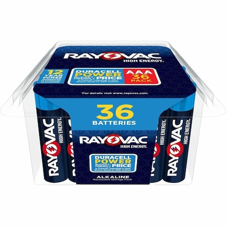Rayovac High Energy Alkaline AAA Batteries, For Flashlight, Remote Control, Mouse, AAA, 8PK 82436PP