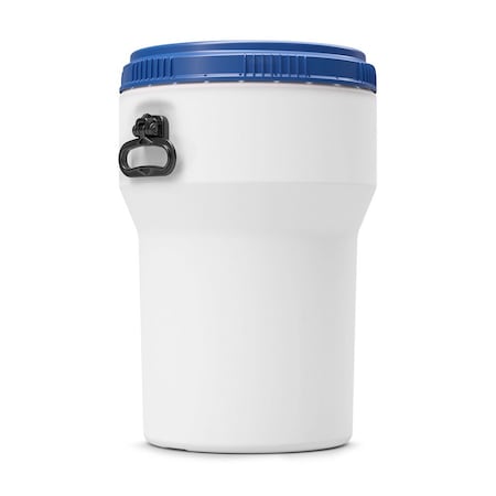 Curtec Nestable drum with lid, HDPE, 40L, white - blue, handles 7240-98-855