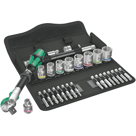 Wera 8100 SB 6 Zyklop Speed Ratchet Set, 3/8 in drive, metric, 29 pieces 5004046001
