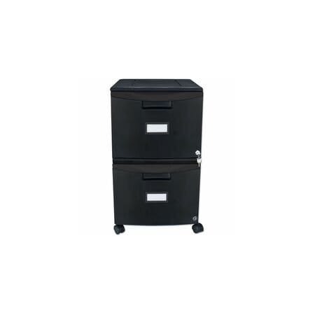 Storex Two-Drawer Mobile Filing Cabinet, 14.75w x 18.25d x 26h, Black 61312B01C