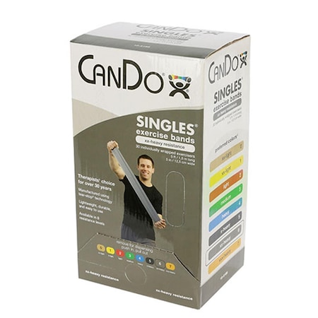 Fabrication Enterprises 30 Piece Cando Exercise Band 5 ft. Singles Dispenser, Silver 1200462