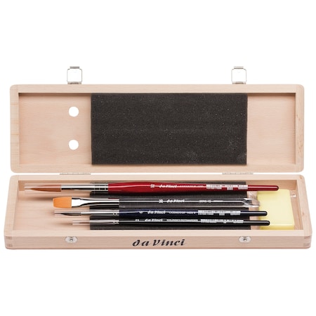 Da Vinci Watercolor Brush Set, Assortment 5260, 4 Brush Set in Wooden Box with Soap VA-5260_0