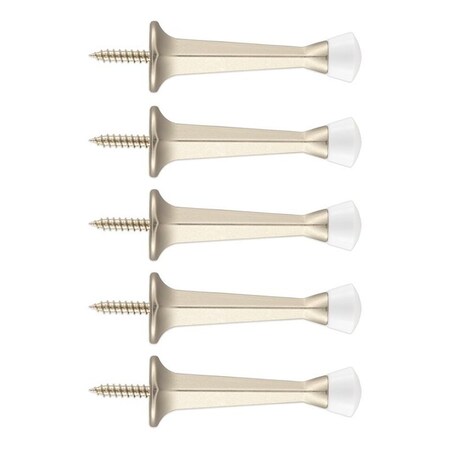 National Hardware 236 Series Rigid Door Stop, 3-1/16 in Projection, Zinc, Satin Nickel, 5PK N830-541