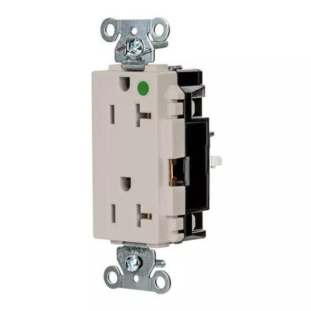 Hubbell Wiring Device-Kellems Straight Blade Receptacle, 5-20R, 20 A, 125V AC, 2 Pole, 3 Wire, Surface Mount, Grounded HBL2182STLA