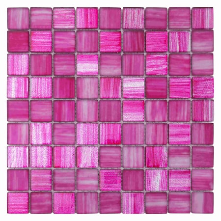 Apollo Tile Fuchsia Pink 11.3 in x 11.3 in Glass Glossy Floor and Wall Mosaic Tile 4.43 sqft/case, 5PK APLJP88309A