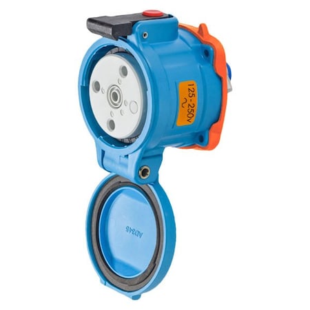 Meltric DR50 RECEPTACLE POLY BLUE SIZE 3 TYPE 3R 2P+N+G 50 A 125/250 VAC 60 Hz NO AUX 31-34176-K07