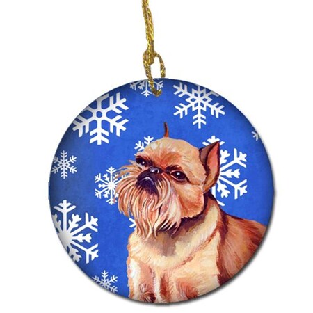 Carolines Treasures Brussels Griffon Winter Snowflake Holiday Ceramic Ornament LH9269-CO1