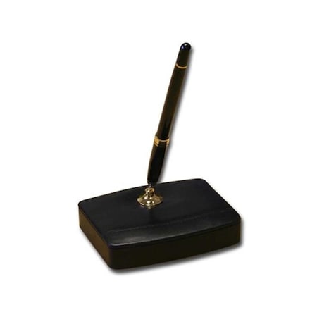 Made-To-Order Black Leather Single Pen Stand - gold trim MA2563828