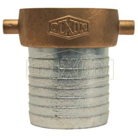 Dixon King Short Shank Suction Coupling with Brass Nut, 4 in Nominal, Female NPSM End Style, 5-7/16 in L,  SB42