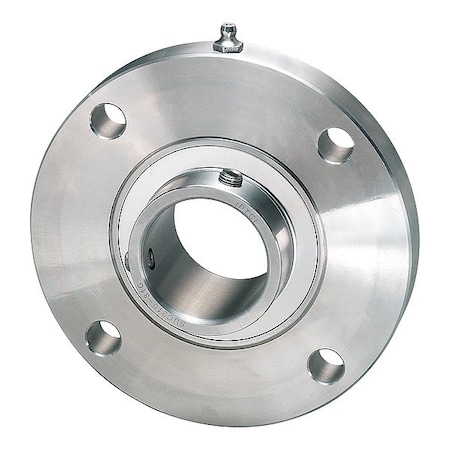 Iptci 4 Holes, Circular Housing, 4 Bolt Flange Bearing, Radial Ball, 1-15/16 in Dia, Stainless Steel, Set Screw SUCSFCS210-31 IP69K