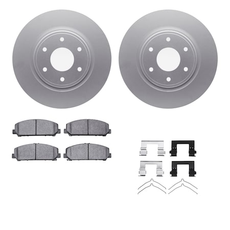 Dynamic Friction Co DFC GEOSPEC Coated Rotor- Heavy Duty Brake Pad includes Hardware 4412-67004