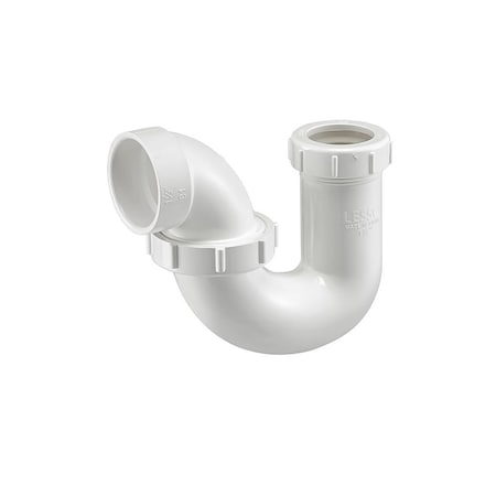Thrifco Plumbing 1-1/2" PVC DWV L.A Pattern P-Trap W/Union & 1-1/2 & 1-1/4 Slip Washer, W/Plastic Nut (Slip x H) 6753221