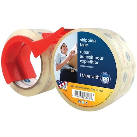 Intertape Shipping Tape, 54.6 yd L, 1.88 in W, Polypropylene Backing, Clear 4368