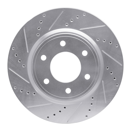 Dynamic Friction Co DFC Brake Rotor - Drilled and Slotted - Silver 631-68016L