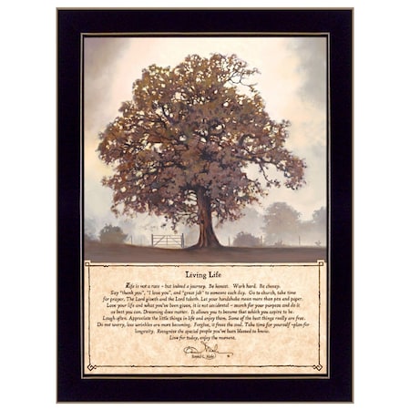 Homeroots Living Life 4 Black Framed Print Wall Art 404816