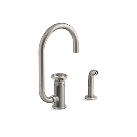 Kohler Billet Single-handle bar sink faucet with two-function extended-reach spout and side sprayer 28675-9-VS