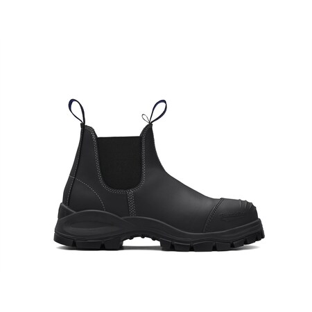 Blundstone Steel Toe Slip-On Elastic Side Boots W/ Kick Guard, Black, Au Size 7.5, Us Size 8.5 990-075