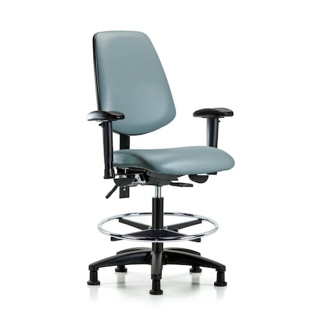 Blue Ridge Ergonomics Vinyl Chair, Vinyl, Adjustable Arms BR-VMBCH-MB-RG-T0-A1-CF-RG-8822