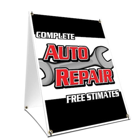 Signmission Complete Auto Repair Free Estimates, 36 Inch x 24 Inch A-frame Yard Sign SBC-2436-Complete Auto Repair Free Estimates