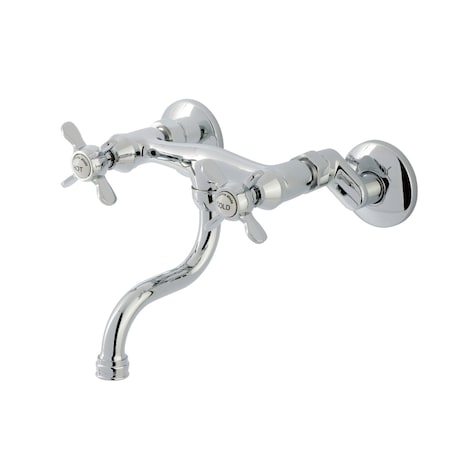 Kingston Brass Double-Handle Wall Mount Bathroom Faucet, Polished Chrome KS2111BEX