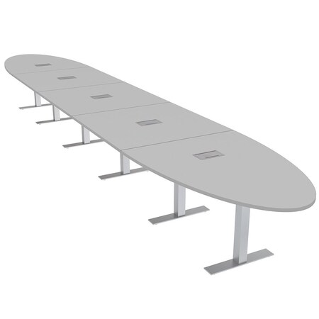 Skutchi Designs 20 Person Conference Table With Power Unit | 22' Oval Table | Harmony Series HAR-OVL-48X264-T-U779-ESIL