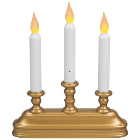 Xodus Innovations Candle, 10-1/4 in H Candle, Antique Brass/White Candle FPC1330B