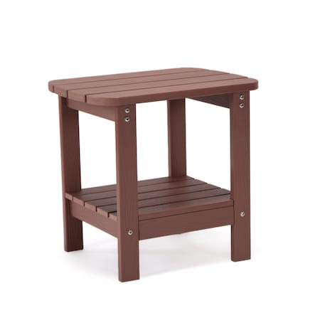 Homeroots 15" Brick Red Plastic Outdoor Side Table 543732