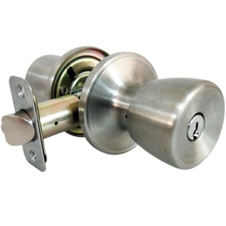 Taiwan Fu Hsing Industrial TruGuard Entry Lockset, Medium Tulip Style Knob, Stainless Steel 221801