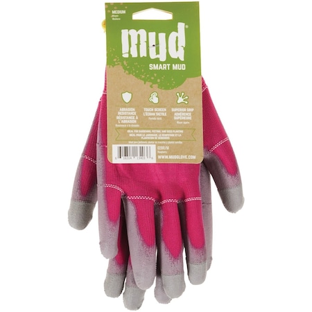 Mud Smart Womens Medium Polyester Raspberry Garden Glove 028R/M