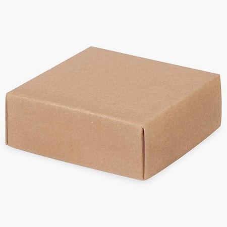 Nashville Wraps Kraft Box Lid, 4x4x1.5, 25PK GBL04KR