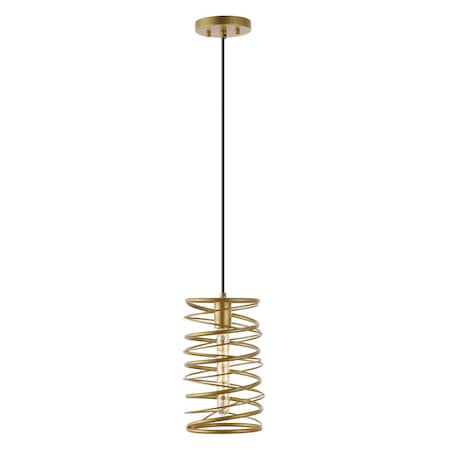 Jonathan Y Helisa 7.25" 1-Light Modern Contemporary Iron Spiral LED Pendant, Gold Painting JYL7910A