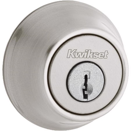 Kwikset Satin Nickel Metal Single Cylinder Deadbolt 96600-874