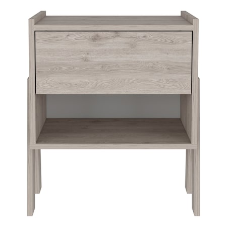 Homeroots 22" Light Gray Wood One Drawer Nightstand 534888