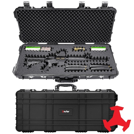 Eylar 38in Hard Rifle Case Equipped With Ragar Reconfigurable & Reusable XP Crosslinked Foam Insert SA00013-BLK-RG-XP