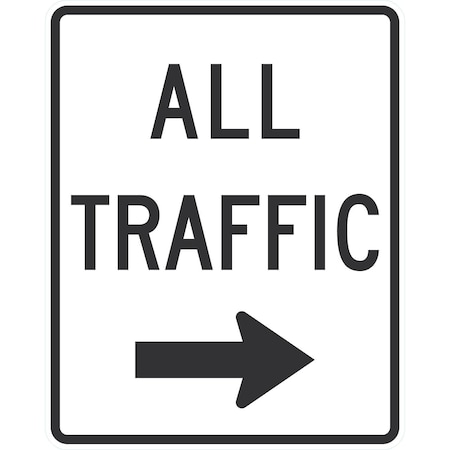 Lyle All Traffic (Right Arrow), 24x30, Engineer Grade, White G-14065-EG_24x30