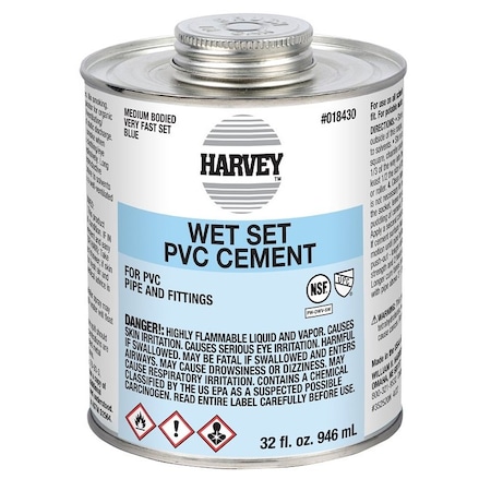 Wm H Harvey Co Cement Blue PVC Harvey 32oz 018430