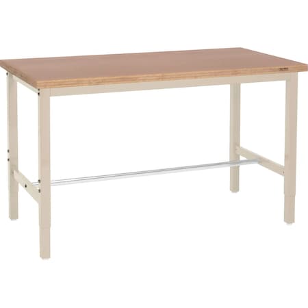 Global Industrial 72x30 Adjustable Height Workbench Square Tube Leg - Shop Top Square Edge Tan 253838TN