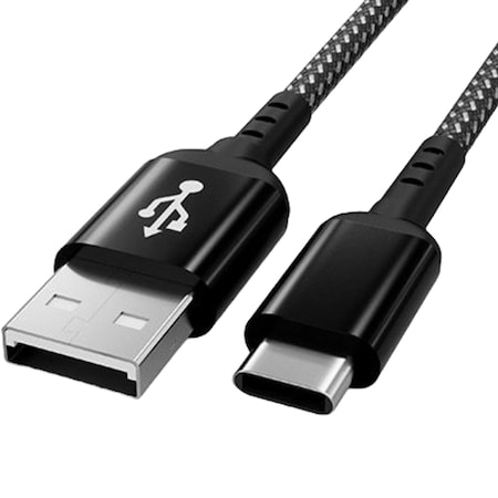 Sanoxy 1m/ 3ft USB 2.0 A Male to C Male Braided Cable 480M 3A, Black SANOXY-U2119-1101