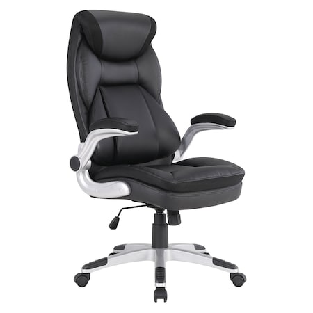Office Star Products Exec Bonded Lthr Seating Office Chair, Black / Silver ECH17056-EC3