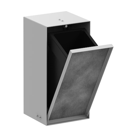 Hansgrohe XtraStoris Rock Recessed Trash Bin with Shelf & Tileable Door in Matte White 56063700