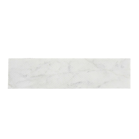 Apollo Tile Artisana 3x12 in. White Textured Bianco Carrara Etched Chevron Elongated Subway Tile, 20PK APLEFT8803CAA